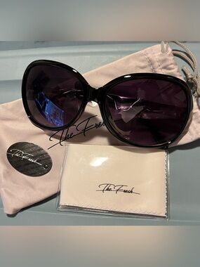 The Fresh Women's Black Sunglasses with Purple Lenses